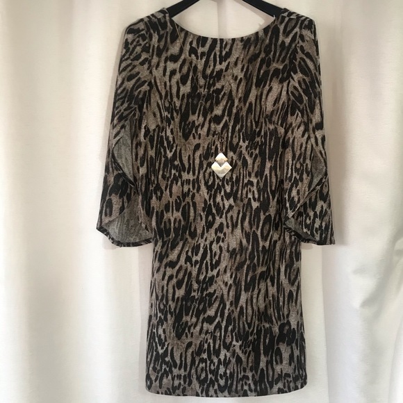 NWT-AGB Black Brown jersey career shift dress. - Picture 13 of 14
